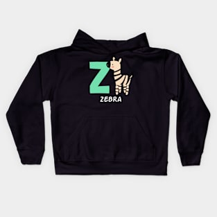 Zebra Alphabet Z funny Kids Hoodie